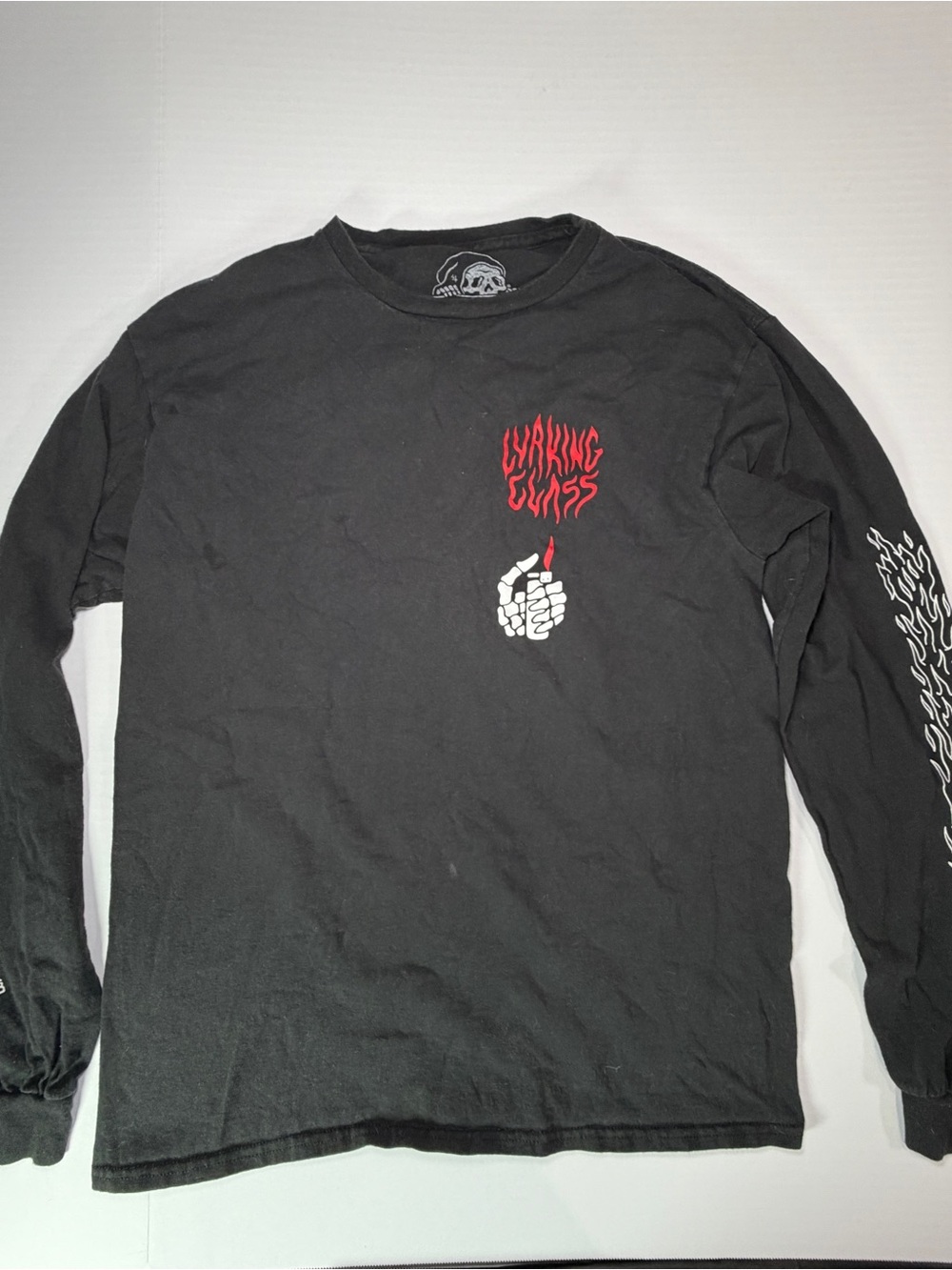 Lurking class Long-Sleeve Graphic Tee with Red Accent